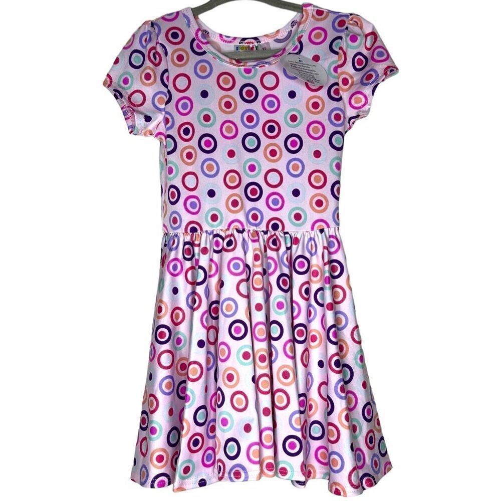 NEW Dot Dot Smile Pink Colorful Targets Cap Sleeve Dress 2T